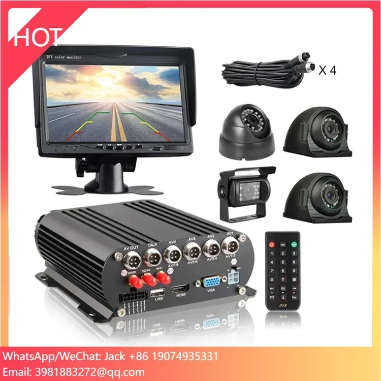

4-канальная система видеонаблюдения 2.0MP с 2TB HDD/SSD, беспроводная система безопасности для автомобиля с удаленным мониторингом