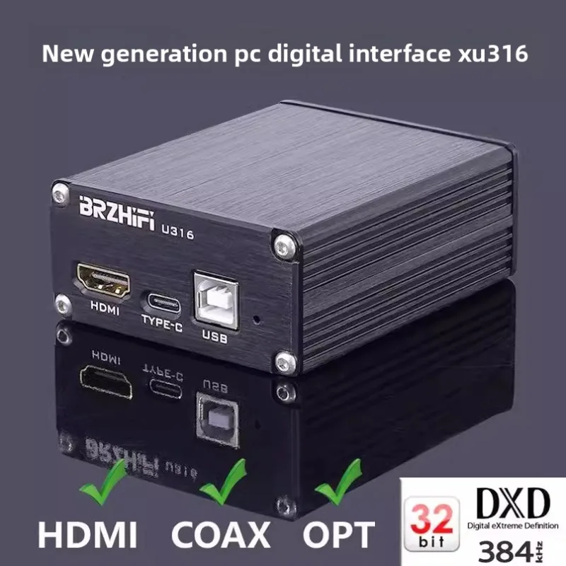 Titanium Version XMOS 316 Asynchronous USB to Coaxial Optical Digital Interface 3rd Generation HDMI DSD512
