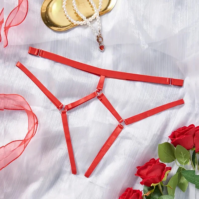 

Crotchless Sexy Panties For Women Hot Red Cutout Bandag Open Crotch Bodysuit Sissy Men Boxer Briefs Underwear Buttless Bodysuit