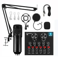 BM800 V8 Sound Card Microphone Set Professional Audio Noise Reduction Condenser Mic for Karaoke Podcast Recording Live Streaming