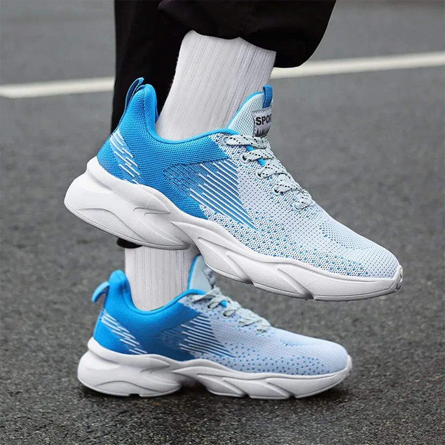 Athletic Running Shoes for Men Walking Jogging Fashion Sneakers Lightweight Breathable Flywoven Mesh Sport Shoe Lace Up