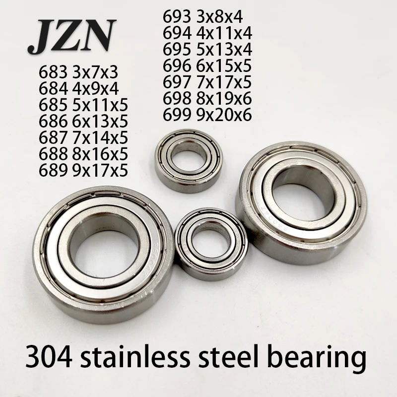 1pcs 304 stainless steel bearing 693 694 695 696 697 698 699ZZ Corrosion-resistant 683 684 685 686 687 688 689ZZ Micro bearings