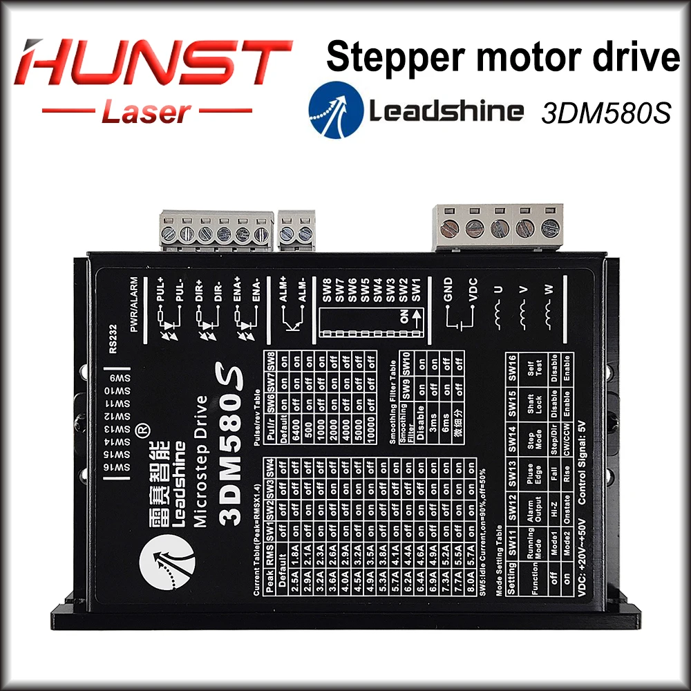 Imagem -02 - Hunst Leadshine 3dm580s Motorista de Passo de Fases para Nema 23 Nema 34 57 86 Motor de Passo Cnc Máquina de Gravura.