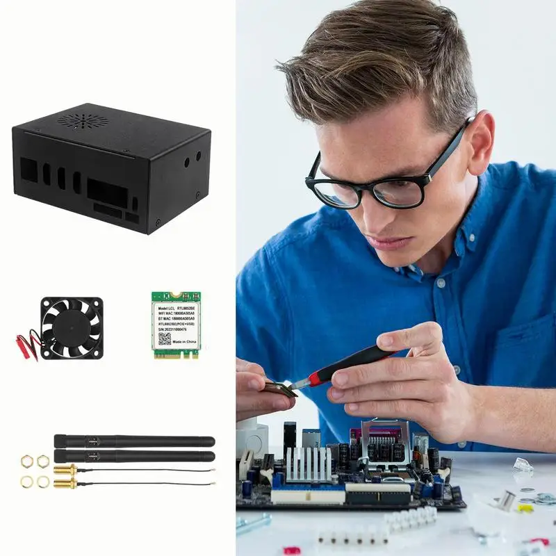 Metal Case With Fan Heatsinks Efficient Metal Case With Cooling Fan Efficient Aluminum Heatsinks Kit With Sleek Black Design For