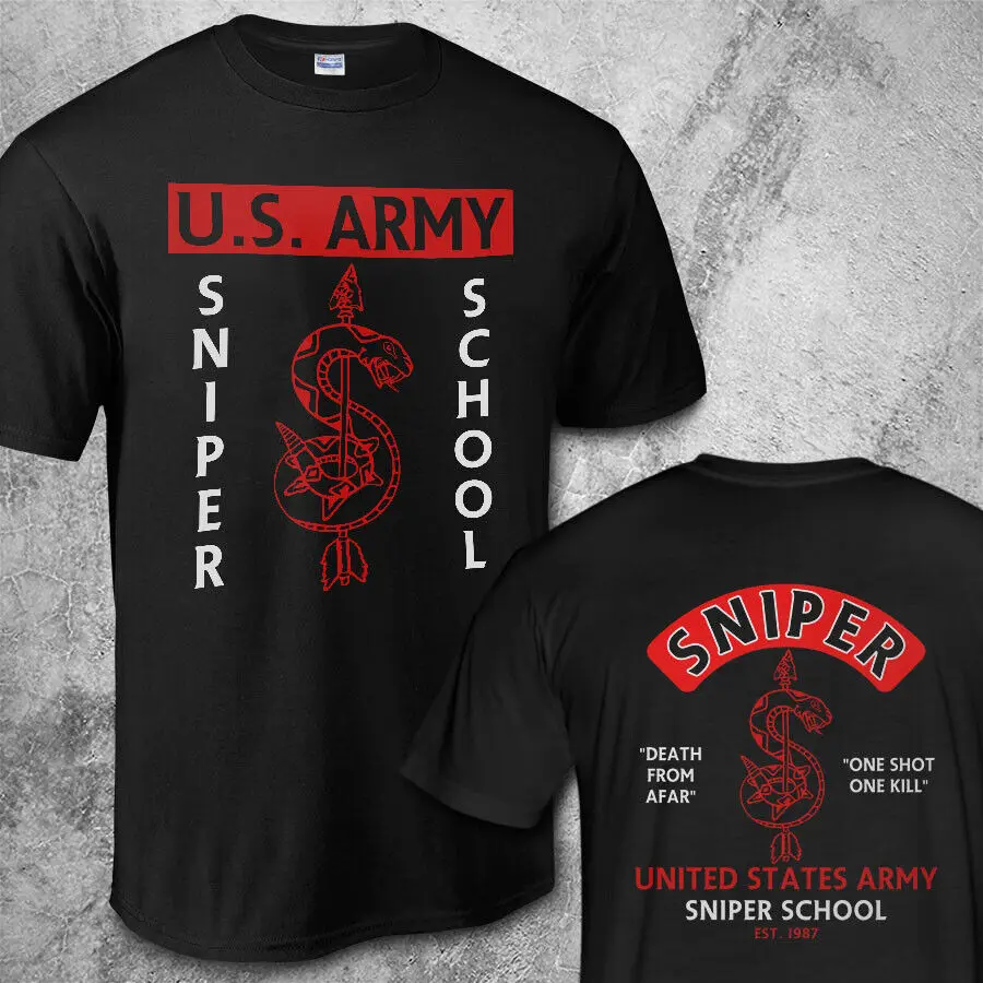 

US Army Special Force Sniper School Fort Benning Training Camp T-Shirt 100% Cotton O-Neck Short Sleeve Mens T-shirt Size S-3XL