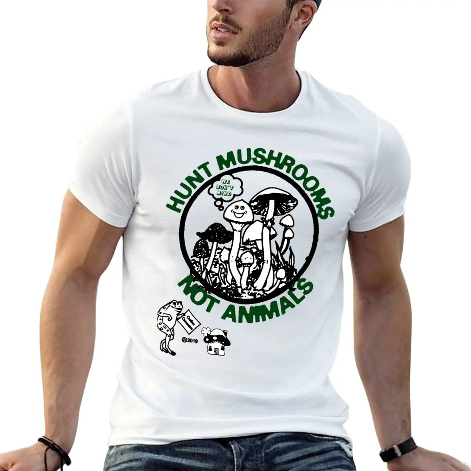 

Hunt Mushrooms Not Animals Essential T-Shirt man t shirt designer t shirts for man graphic vintage T-Shirt
