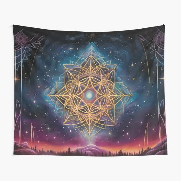 Cosmic Harmony Sacred Geometry Art  Tapestry Living Printed Towel Decoration Blanket Beautiful Decor Room Wall Colored Art Mat