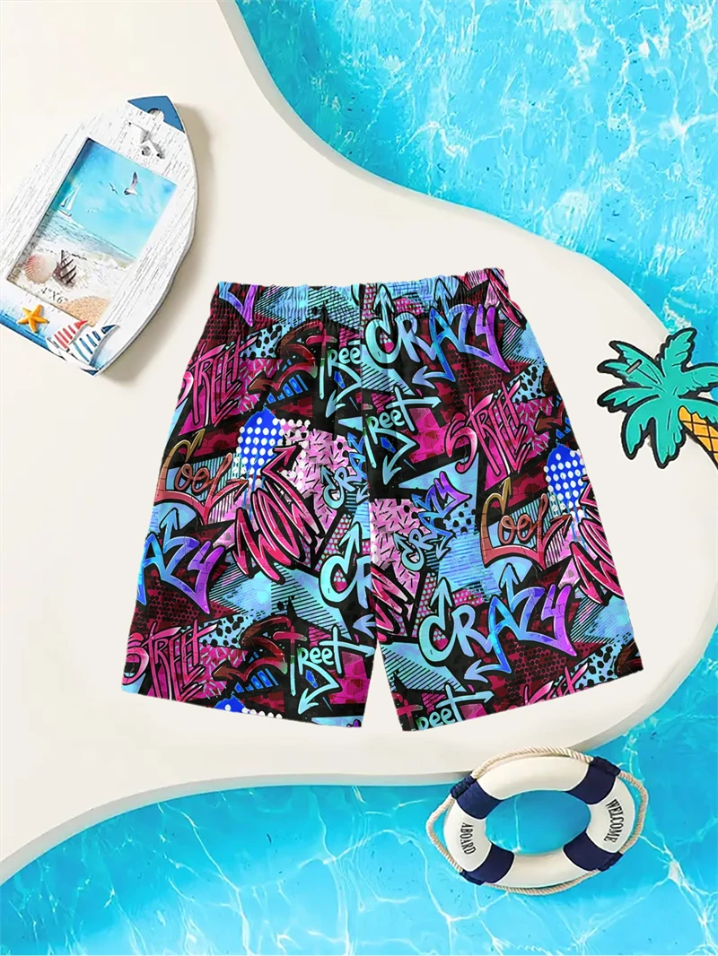 Harajuku Men's Shorts 3D Comic Cartoon Pattern Beach Shorts Quick Dry Outdoor Leisure Sports Shorts Fashion Men's Shorts 2026