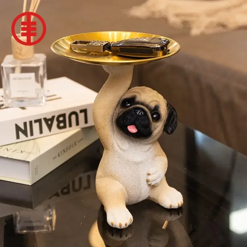 Creative Storage Miniature Statue Home Office Decoration Desktop Storage Organize Pug Children's Gift Storage Box