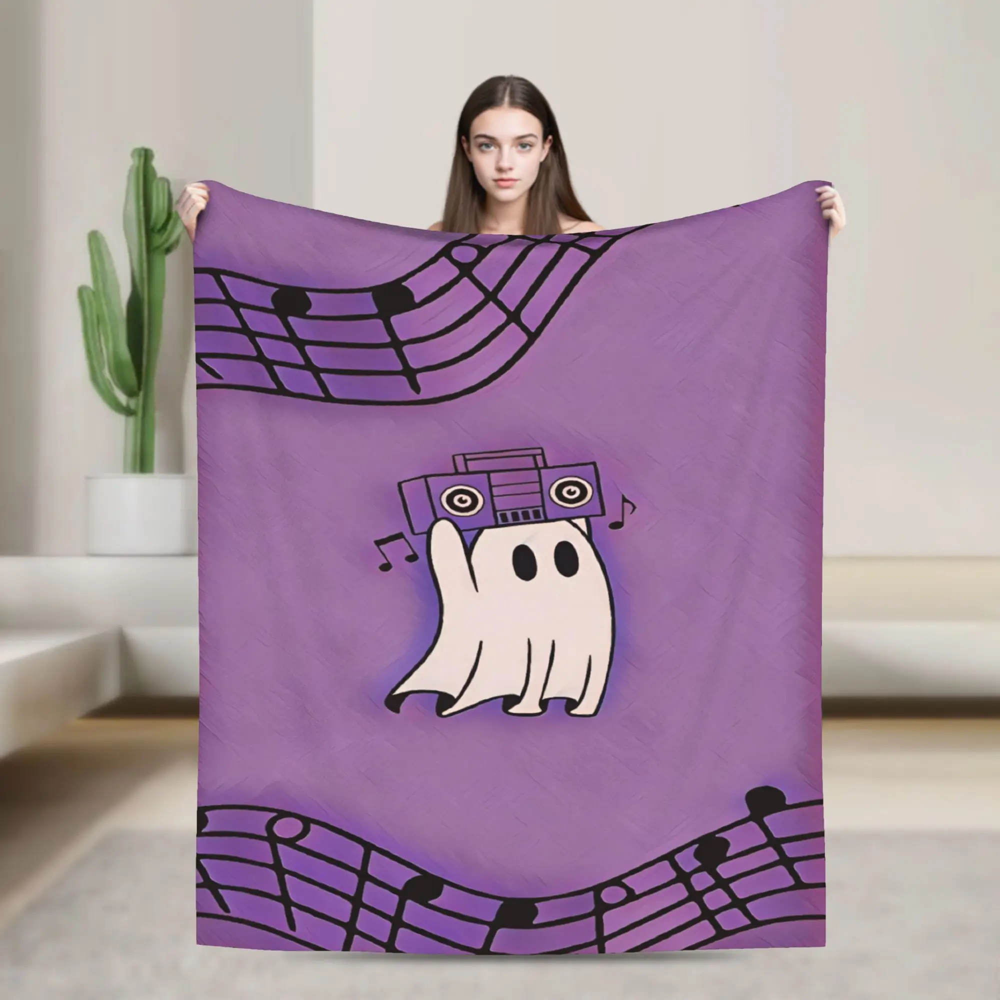 Warm BlanketBoy Girl Camping Halloween Ghost (10) Throw Blanket  Flannel Bedspread For Home Decor Graphic Sofa Bed Cover