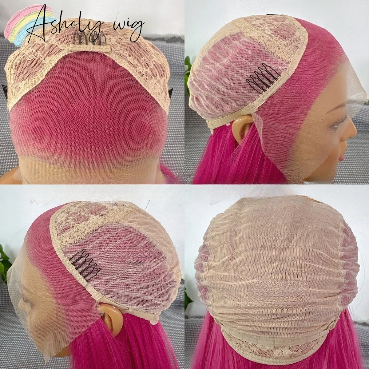 Hot Pink Lace Front Pruik Mira Cosplay Pruik 26 inch Lang Steil Haar Pruik 13*4 Kant Frontale Anime cosplay Hoge Kwaliteit Vezels