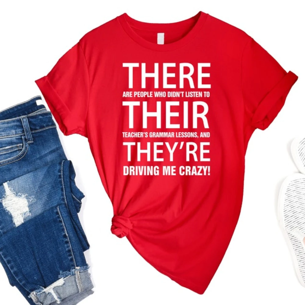 مضحك المعلم هدية الإنجليزية قواعد المعلم الرجال والنساء عالية الجودة القطن قميص الملابس شكرا المعلم رسالة قميص تي شيرت #6