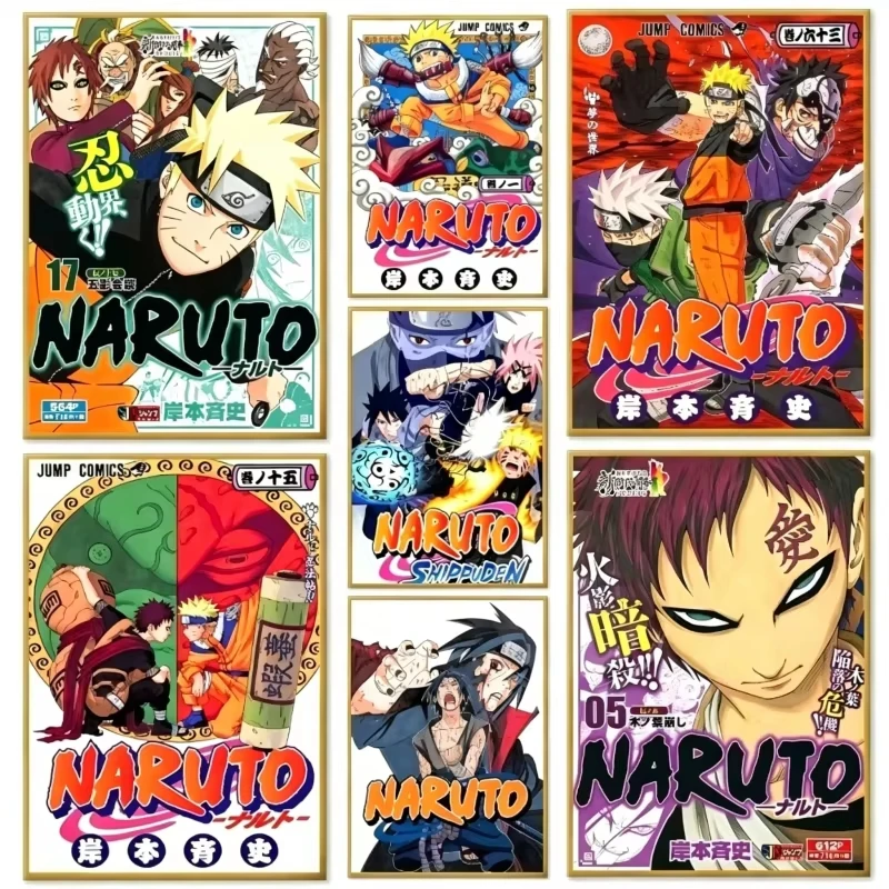 N-Naruto Anime Hot Blood Ninja Magazin-Cover Poster Leinwandgemälde für Zuhause Wohnzimmer Schlafzimmer Bar Café Wandkunst Dekoration – Detail 1