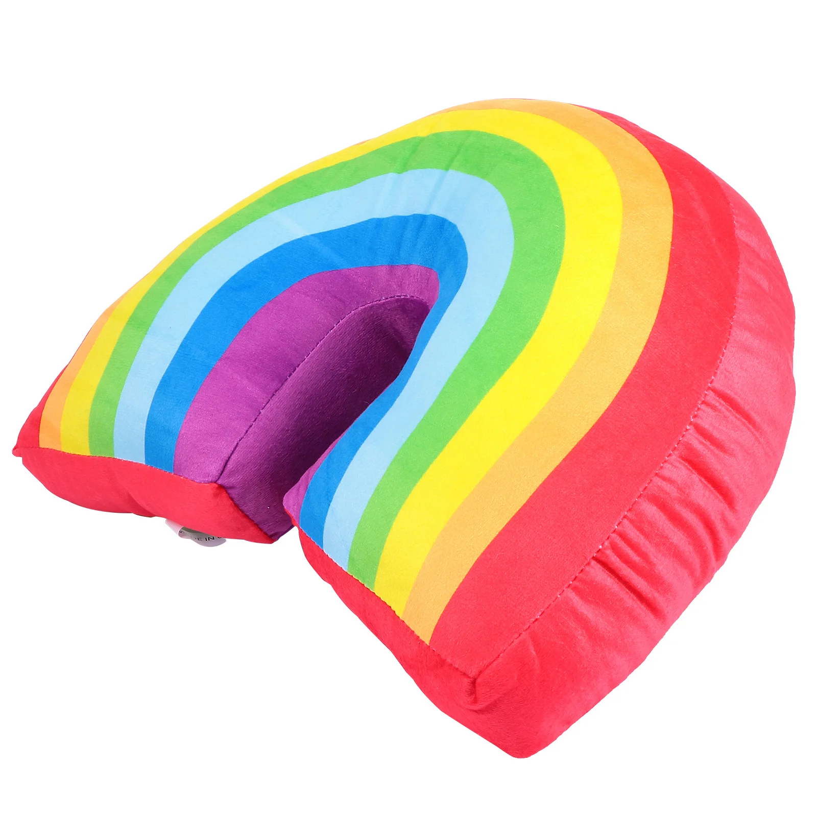 Oreiller arc-en-ciel en tissu à poils courts, 1 pièce, coussin de décoration douce rempli de coton PP pour salon, chambre à coucher, voiture, confortable