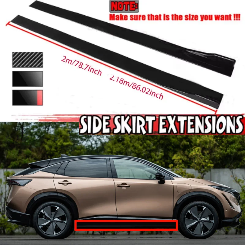 

FOR NISSAN ARIYA KICKS MURANO Qashqai 2M Car Side Skirt Extension Plate Lip Separator Bumper 2.18M Racing Side Spoiler