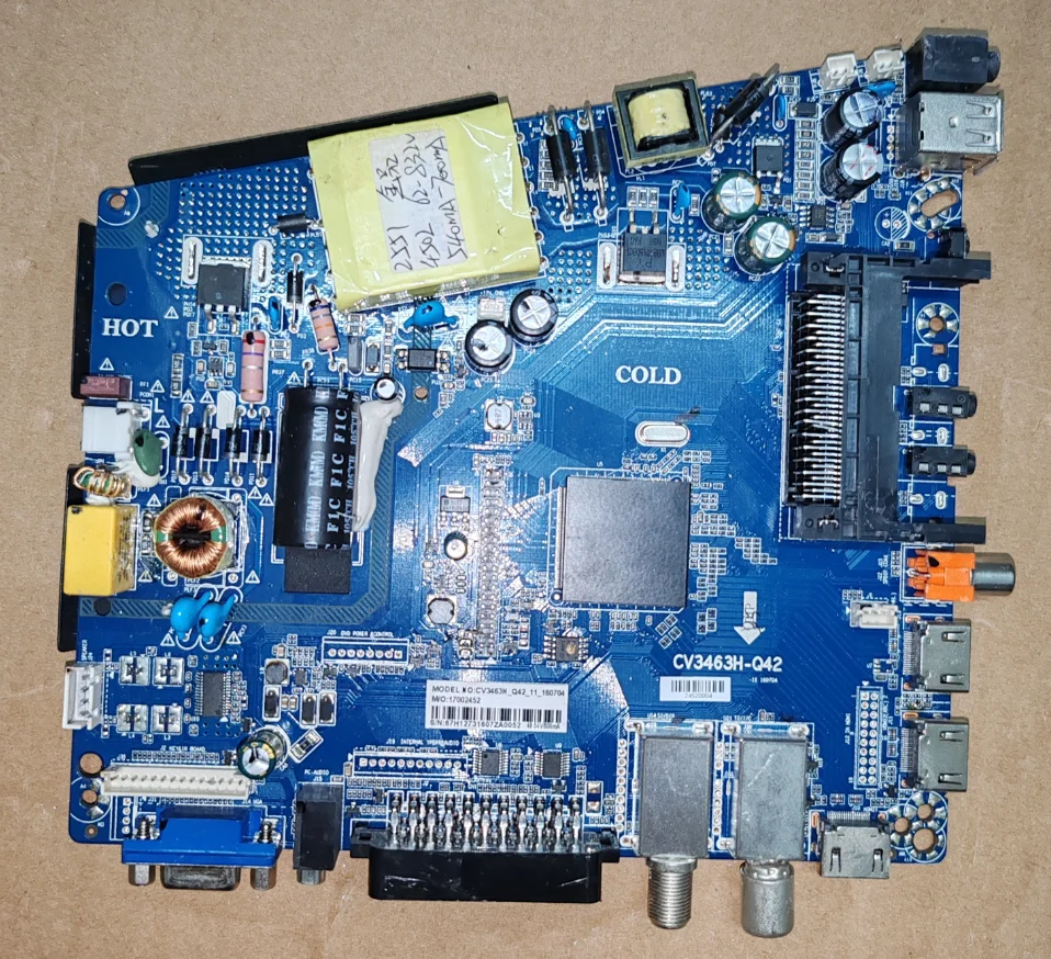 

CV3463H-Q42 Three in one TV motherboard, physical photo, tested for 48--54v600ma