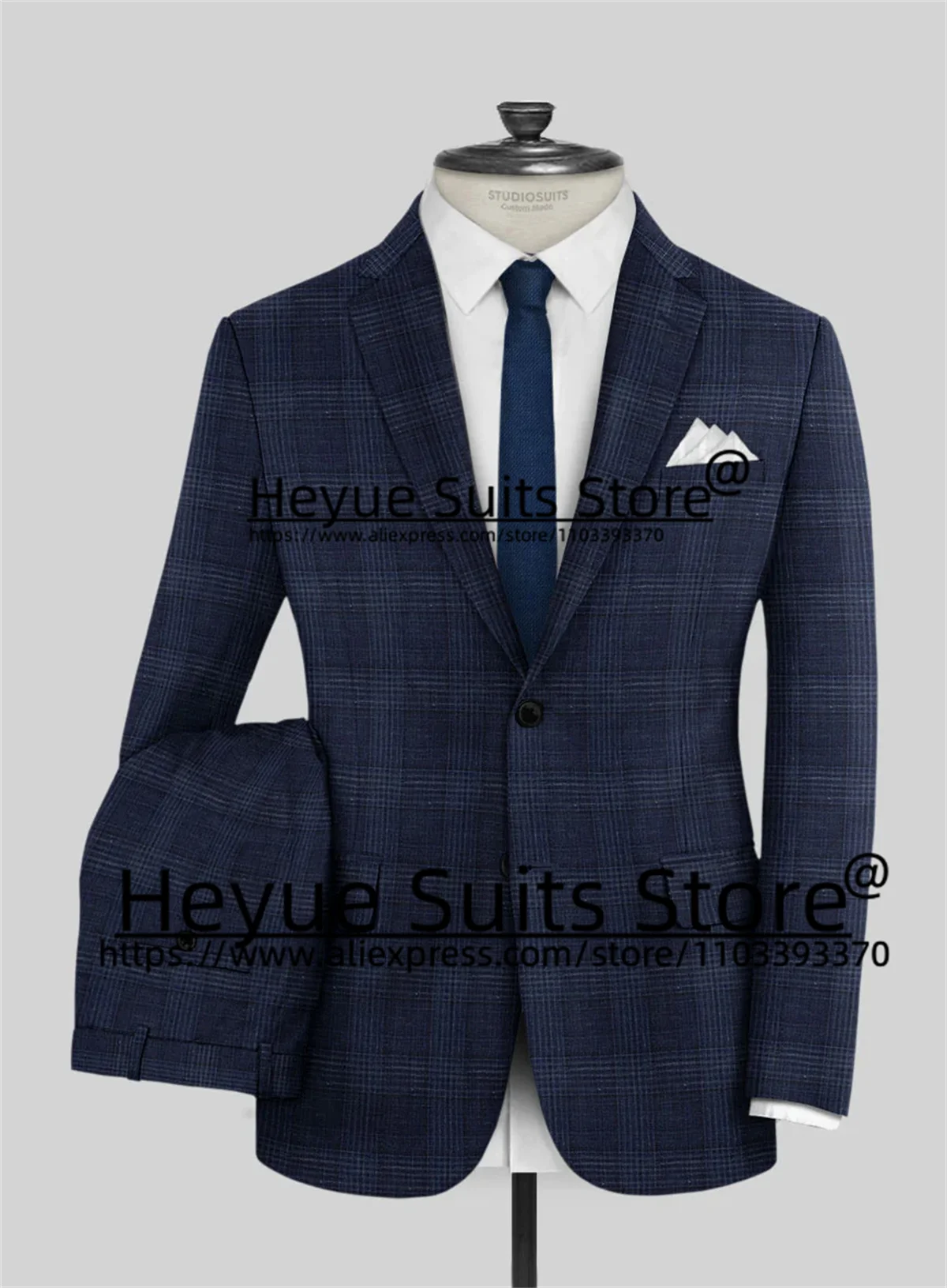 Custome Made High Qublity Business Men Suits 2 Pcs Sets Slim Fit Notched Lapel Groom Tuxedos Classic Male Blazers Costume Homme