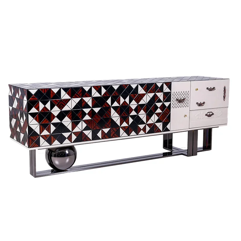 Living room light luxury TV cabinet multi-drawer large capacity high-end side cabinet