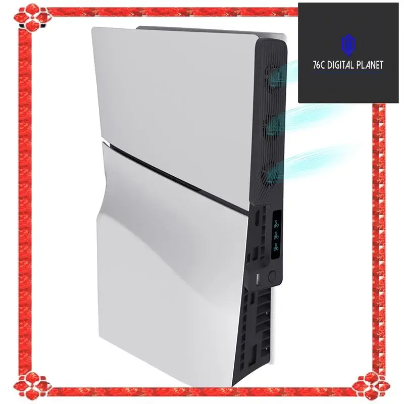 

For PS5 Cooling Fan Console Rear Cooling Fan 9500RPM Air Cooler With 3 Fans Speed For PS Slim Console Cooling Cooler Durable (B)