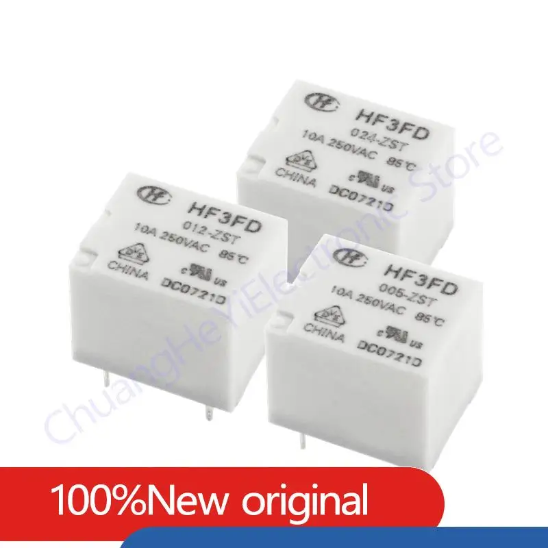 

5PCS/Lot Original New Relay HF3FD-005-ZST HF3FD-012-ZST HF3FD-024-ZST 10A 250VAC 5PIN 5V 12V 24V Power Relay