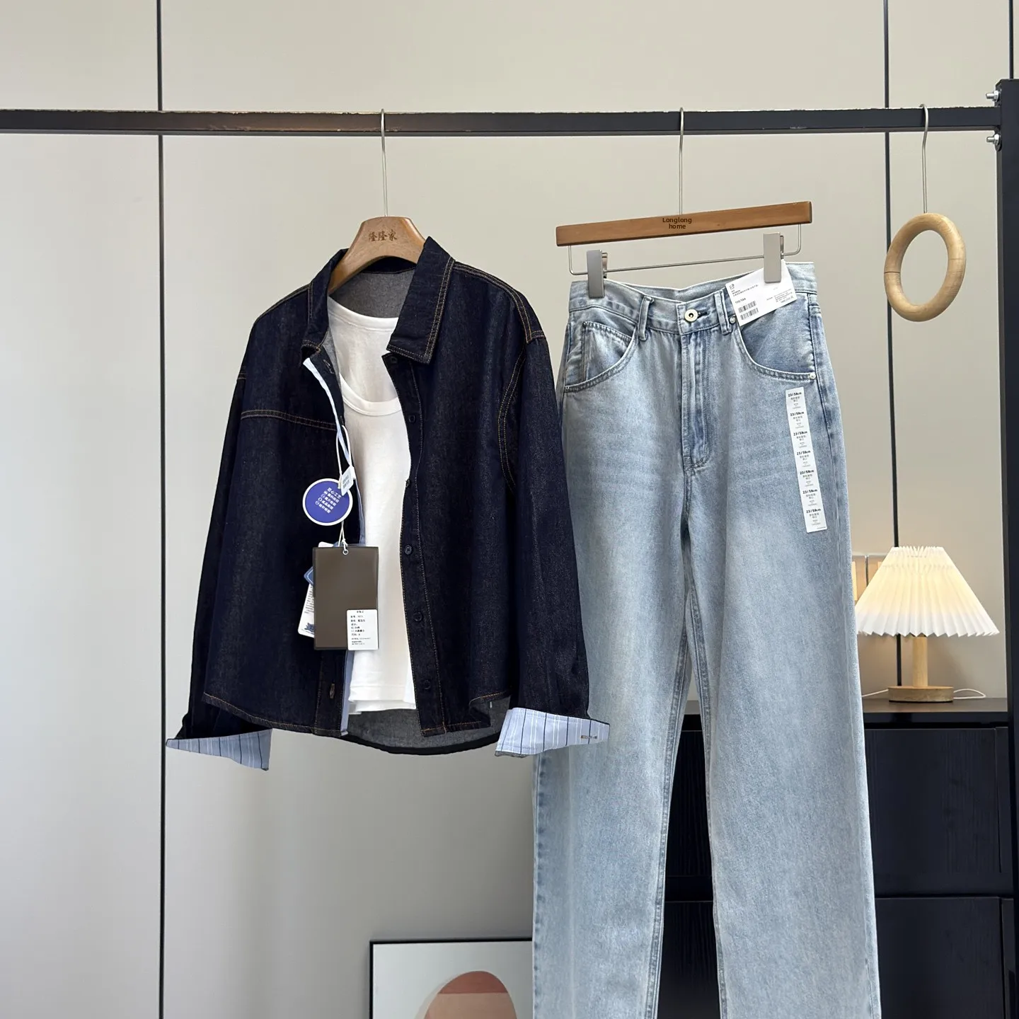 

Quali Vintage Sle Plaid ort Denim irt Jaet Women's Loose Fit Long Sve Turn-down Collar Lycra Blend