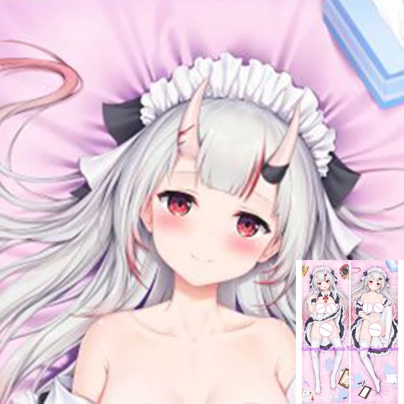 

Dakimakura Anime Pillow Cover Nakiri Ayame Double Sided Print 2Way Bedding Festival Gifts Gifts
