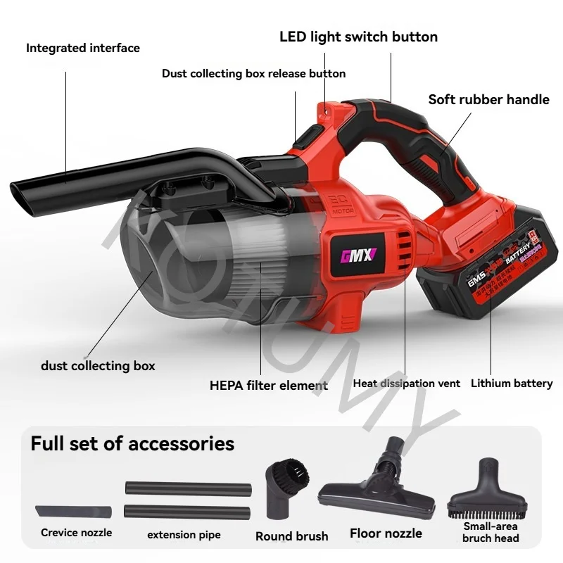Cordless handheld vacuum cleaner indoor floor pet hair cleaning tool 5-in-1 cordless handheld vacuum cleaner