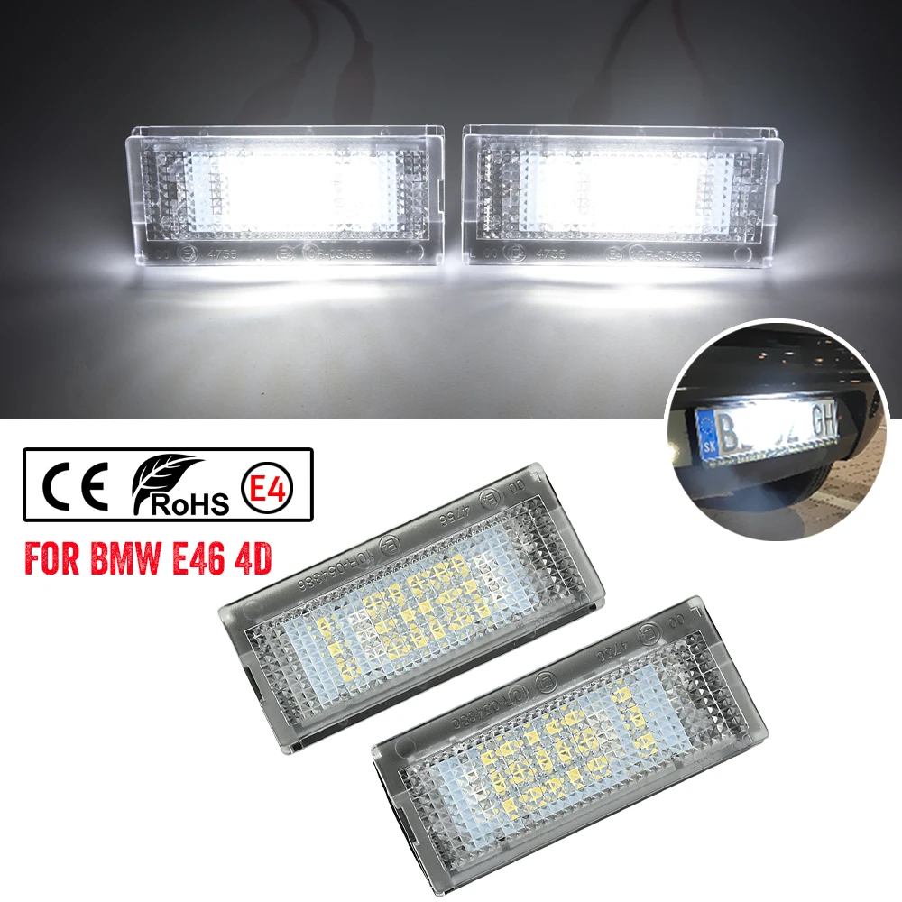 

2 Pieces License Plate Light Lamp Cold White CANBUS Car No Error For BMW 3 Series E46 4D 1998-2003 5D Touring 1998-2005