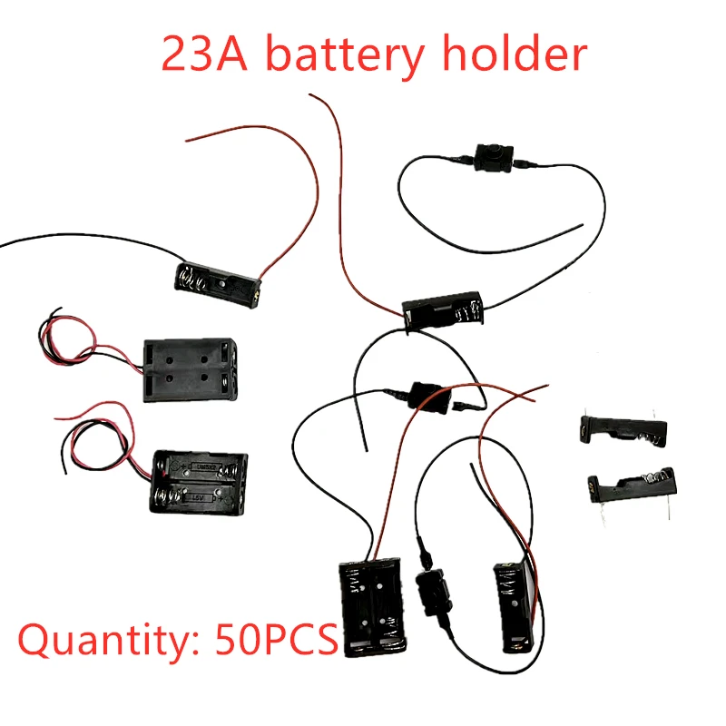 追加スイッチ付き充電式バッテリーホルダー、バッテリーケース、収納ボックス、12v、23a、20個、50個