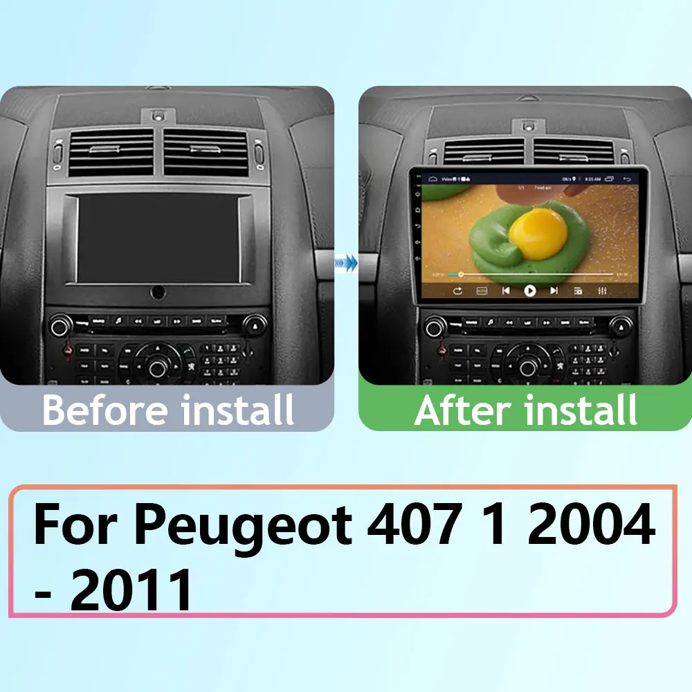 7862 For Peugeot 407 1 2004 - 2011 WIFI Video Player Android Auto Car Radio GPS Navigation Multimedia Stereo Carplay No 2din DVD