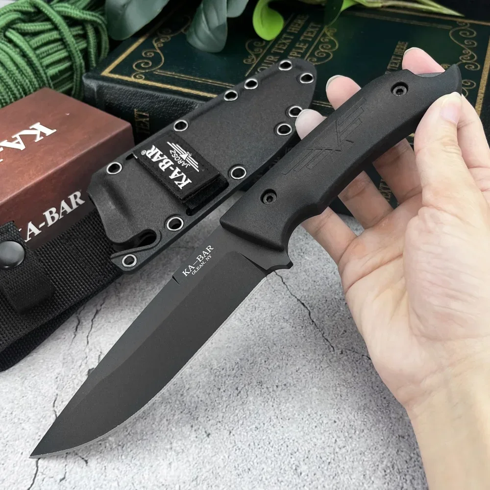 KB 7503 Straight Knife Nylon Fiber Handle 9Cr13Mov Blade Sharp Defense Multi-functional Tactical Knife for Hunting in The Wild