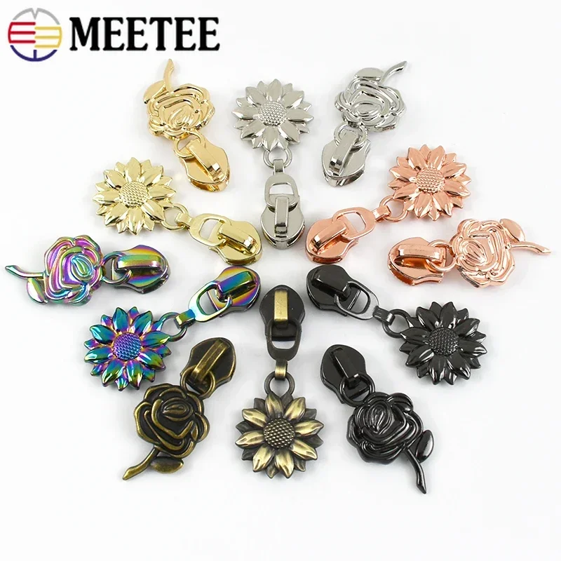 Meetee 5-30Pcs 5# Nylon Zipper Slider for Zippers Closure Bags Sewing Zips Pulls Heads Zip Repair Kits DIY Garment Accessories