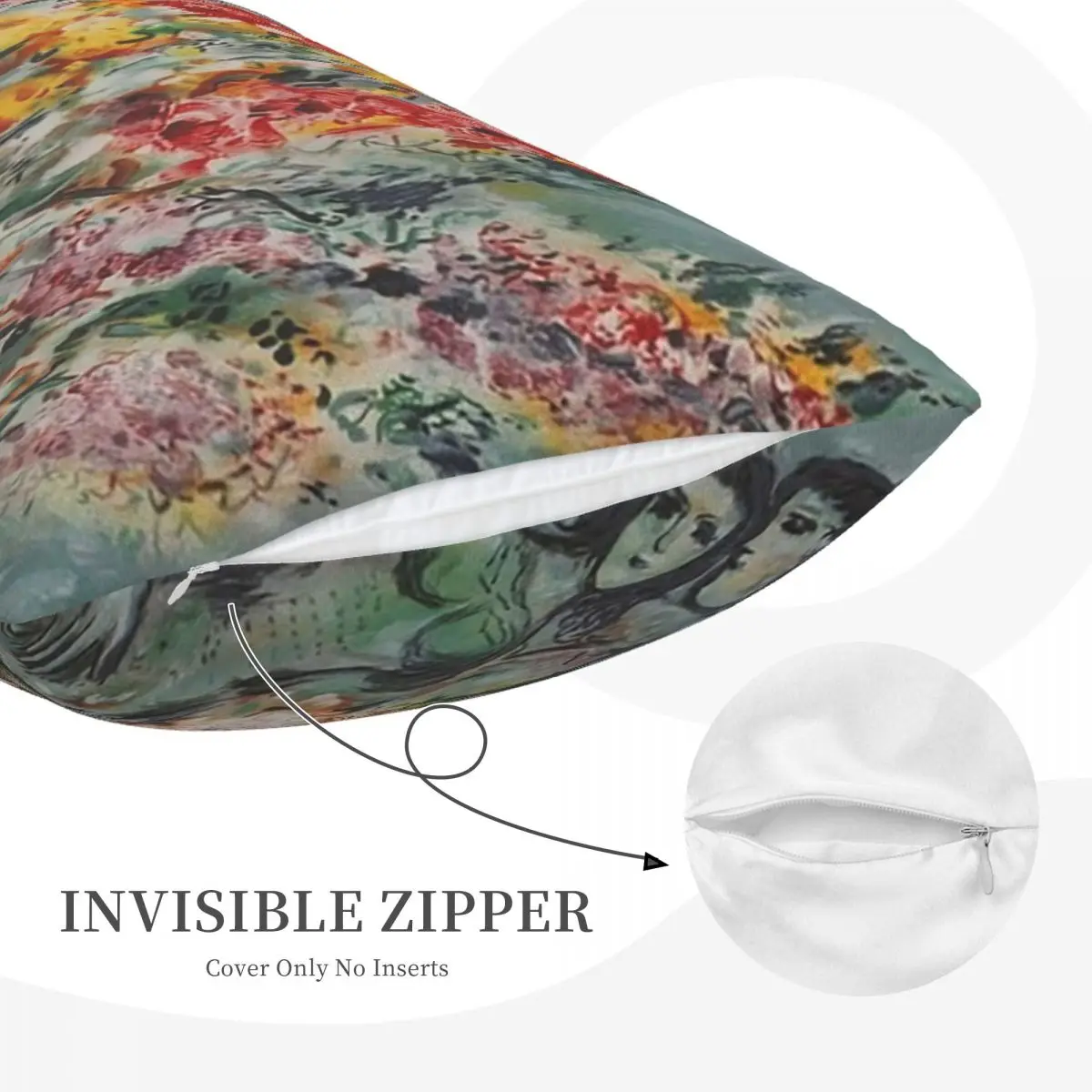 Marc Chagall Bouquet De Fleurs Rectangle Pillowcase Cushion Cover Decor Bedroom Bed Home Comfort Throw Pillow