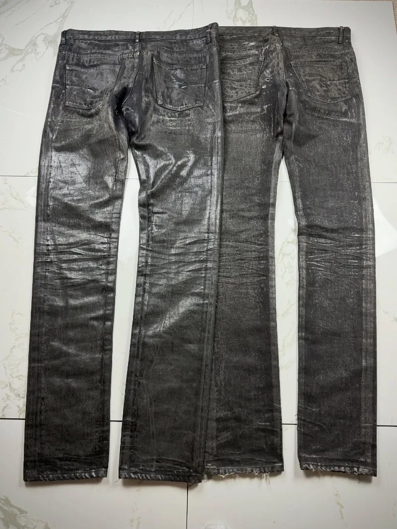 

High Street Harajuku хип-хоп ретро большие потертые джинсы мужские Y2K повседневные модные однотонные свободные прямые широкие брюки женские