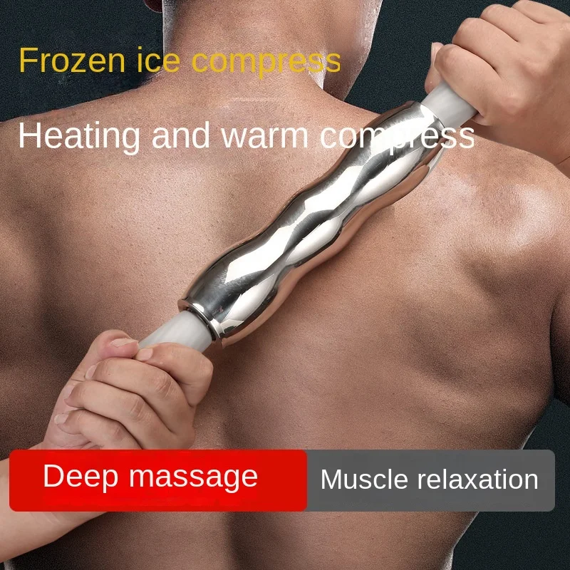 Stainless Steel Massage Stick Massage Roller Slimming Calf Roller Muscle Relaxation Fascia Stick Lumbar Spine Soothing Equipment