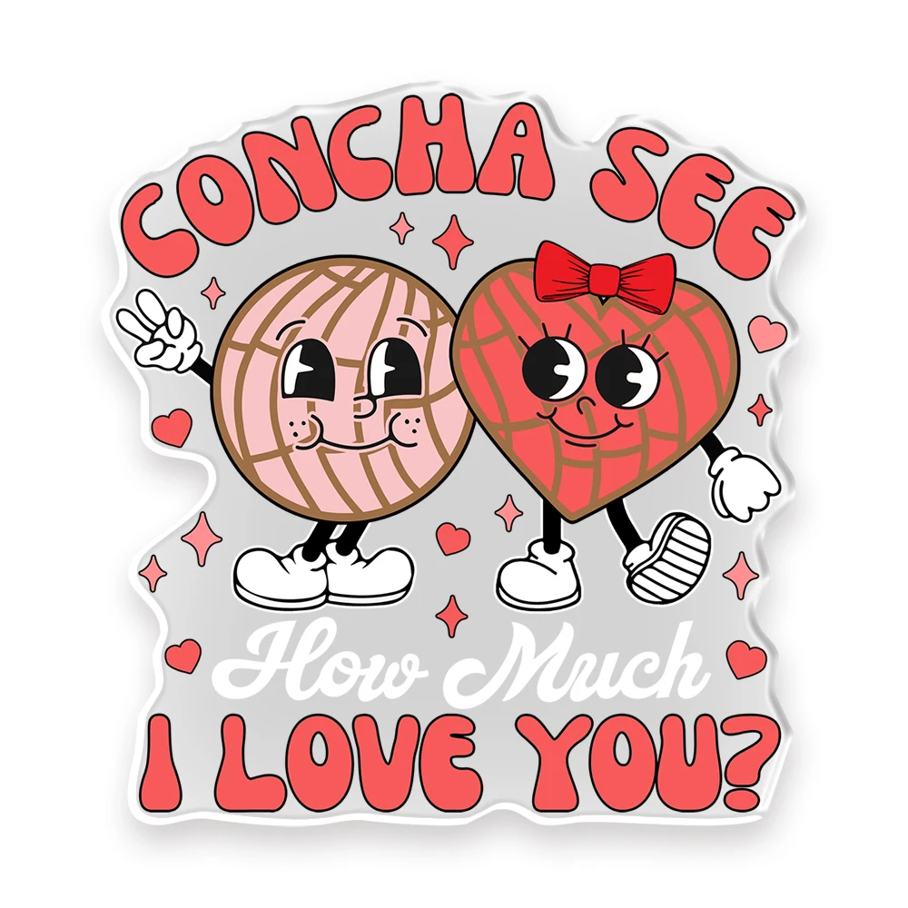 1pcs Valentine Shoe Charms with Concha, Hearts, Cafecito & Tacos - Cute Shoes Decoration for Romantic Style