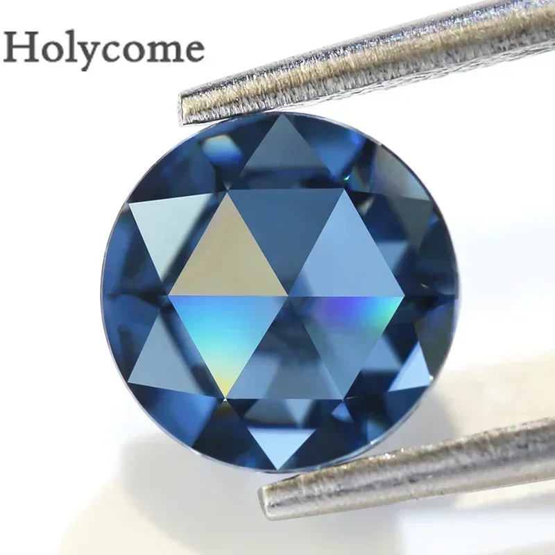 

Moissanite Flat Bottom Rose Cut Round Shape Vivid Blue VVS1 Factory Sales Natrual Color GRA Certificate Wholesale Price DIY Fine