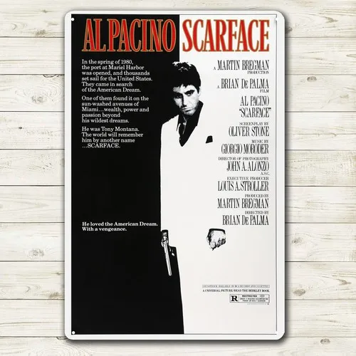 Y1,Al Pacino Movie Metal Poster Tin Sign - 20x30cm Plate-aluminum