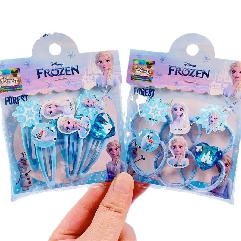 Lindo conjunto de horquillas de Frozen, accesorios de dibujos animados de Disney, banda para el pelo de princesa Aisha, horquilla Kawaii, Tiara para niños, regalo de Navidad