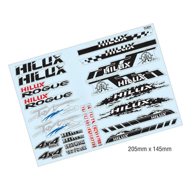 TC921 1/10 Hilux Sticker, A5 RC Decals Tamiya HPI KYOSHO