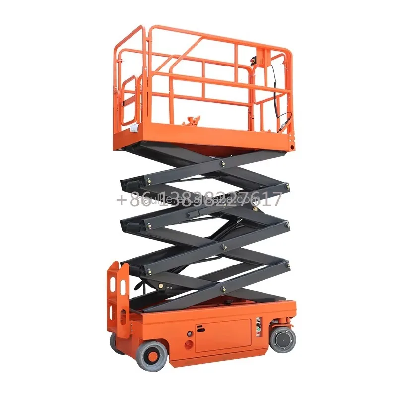 Solid Rubber Tires 8m 10m 12m 14m Mobile Electric Self-Propelled Hydraulic Scissor Lift Platform Table with Good Price view 5