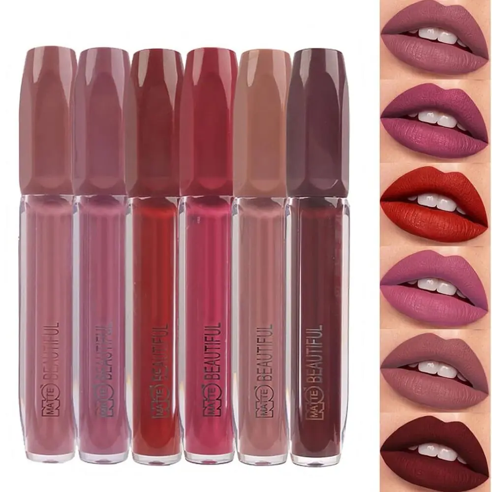 Waterdichte Nude Matte Vloeibare Lippenstift Langdurige Hydraterende Zijdezachte Fluwelen Lippenstift Antiaanbakbeker Glad