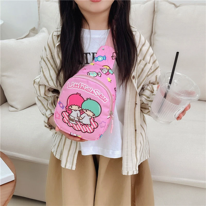 Cartoon Sanrio Crossbody Bag Cinnamoroll Handbag Children Travel Chest Bag Kuromi Shoulder Messenger Hello Kitty Things Gift Toy