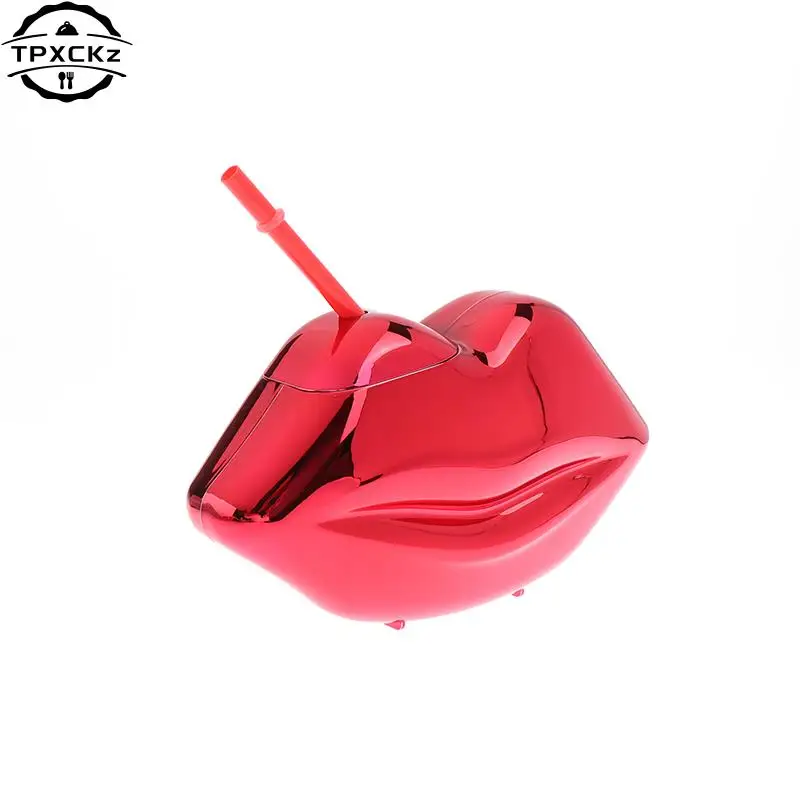 700ML Unique Lip-Shaped Cups With Straw Cocktail Cup Nightclub Bar Party Flashlight Straw Wine Glass Drinking Syrup Tea Bottle