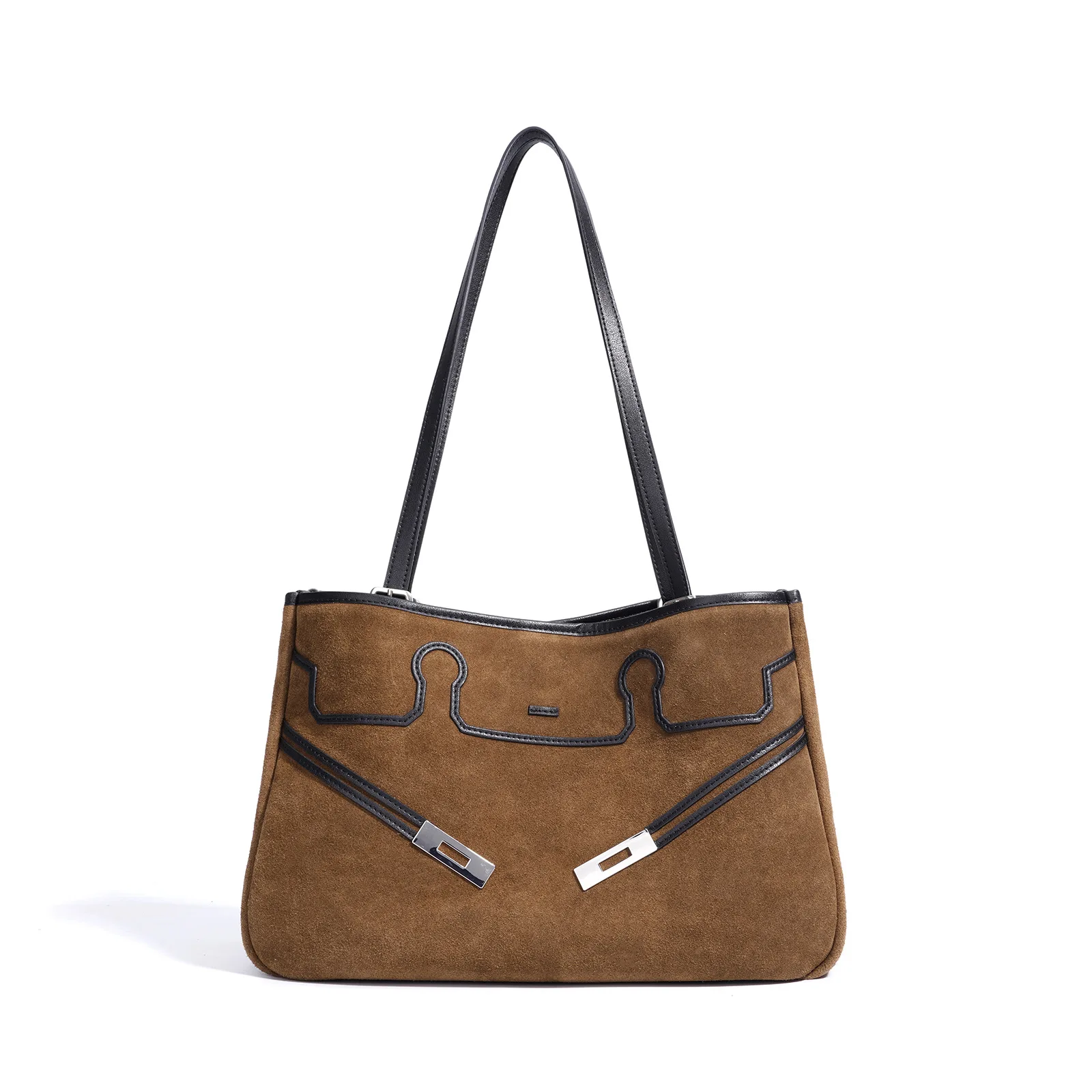 

New Women's Bag Matte Cowhide Leather Vintage Niche Design Large Capacity Tote Stylish Top-Handle Commuter Handbag for Work