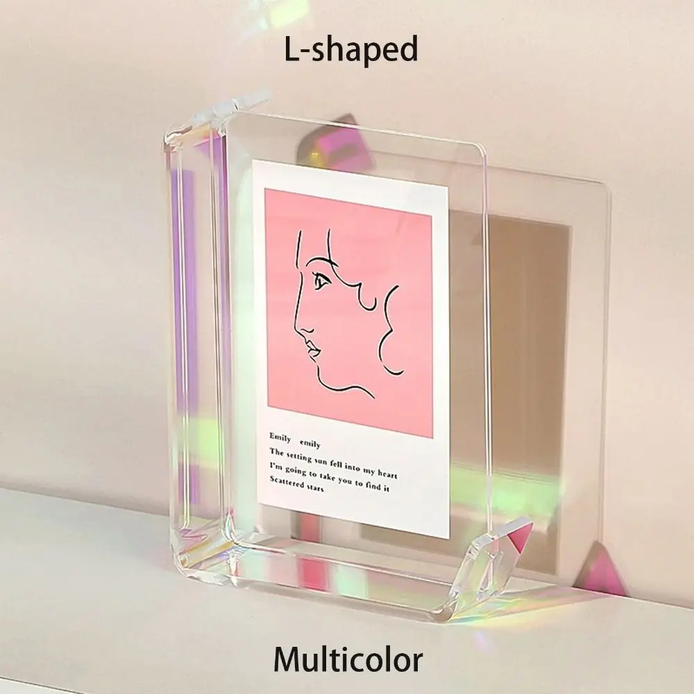 NEW Acrylic Picture Frame L Shape Transparent Photo Frame 6inch Herbarium Display Table Ornaments