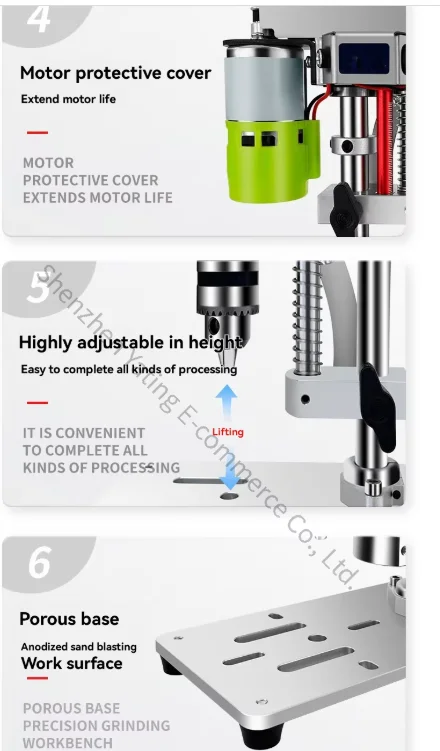 Desktop Miniature Table Drill DIY Watch Repair Desktop High-precision DC Variable Speed Punching Electric Drill