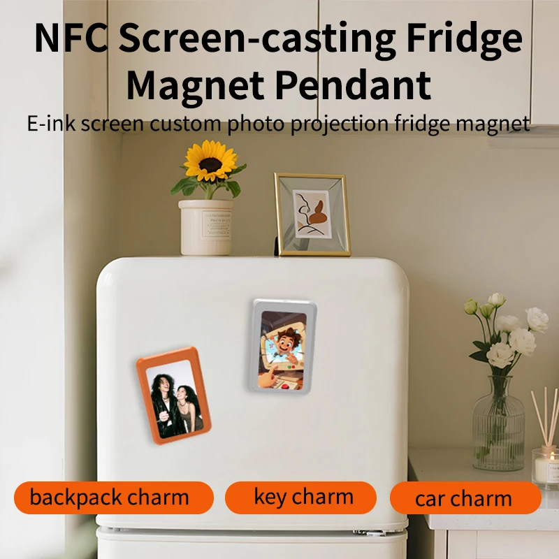 3.7 Inch NFC Passive E-paper Display Card E-Ink Magnetic Fridge Note Tag Multi-purpose  E-Ink Screen Portable Gift for Lover