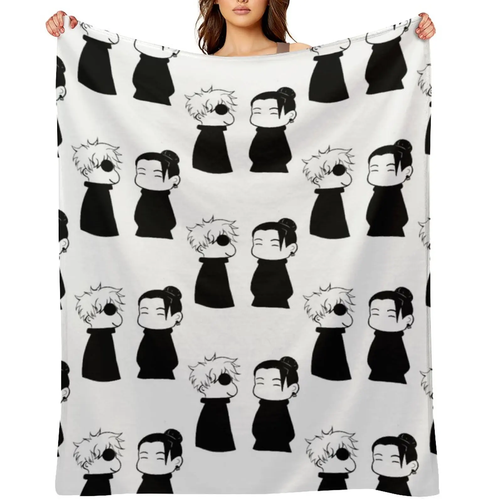 

low quality geto suguru and gojo satoru Throw Blanket Soft Plush Plaid Soft Plaid Thins Bed Blankets