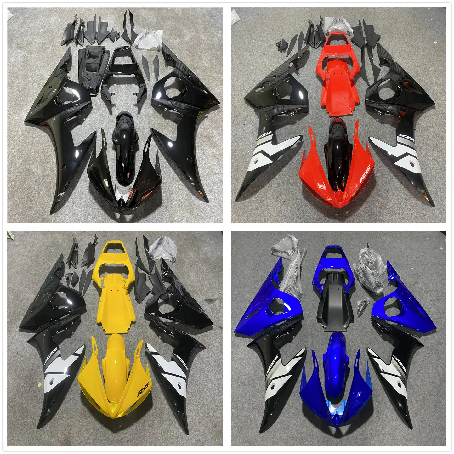 The motorcycle fairing kit is suitable for YZF-R6 2003 2004 YZF600 03 04 fairing yellow, white and red motorcycle housing